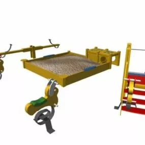 Outdoor Children Playset In Park 3d model