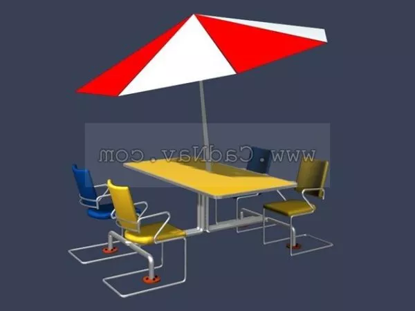 Outdoor Furniture Dining Set And Umbrella 3d model Outdoor Furniture Dining Set And Umbrella 3d model