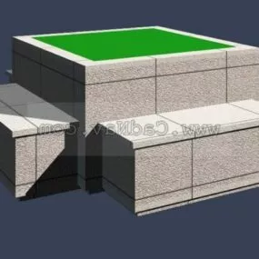 Outdoor Garden Stone Bench 3d model
