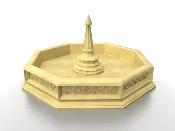 Garden Fountain With Water 3d model