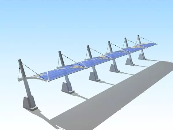 Glass Steel Frame Canopy Structure 3d model