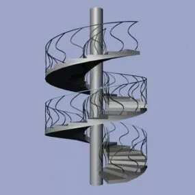 Outdoor Metal Helical Staircase 3d model