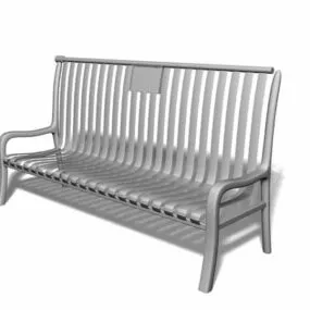 Outdoor Street Metal Bench 3d model