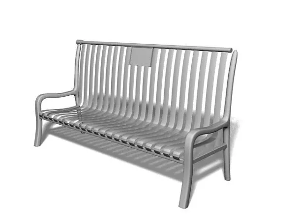 Outdoor Street Metal Bench 3d model Outdoor Street Metal Bench 3d model