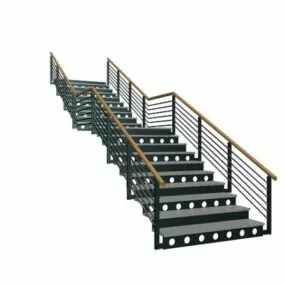 Building Outdoor Metal Stairs 3d model