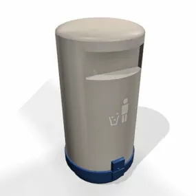 Outdoor Street Public Trash Can 3d model