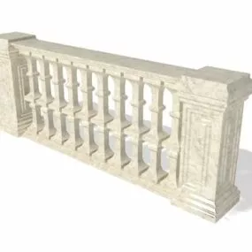 Outdoor Stone Railings 3d model