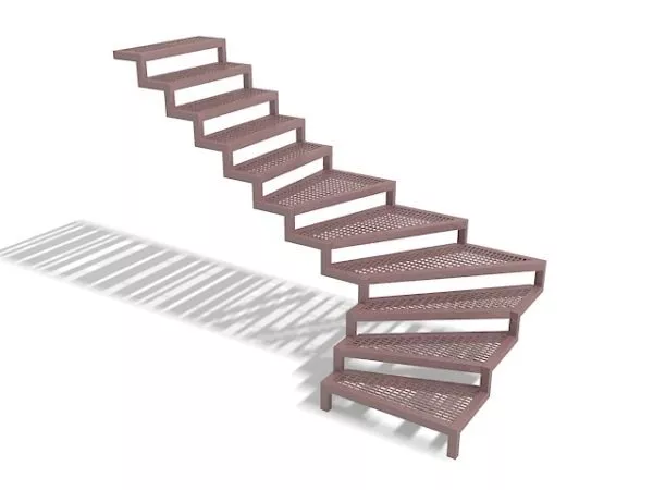 Hall Curved Staircase 3d model
