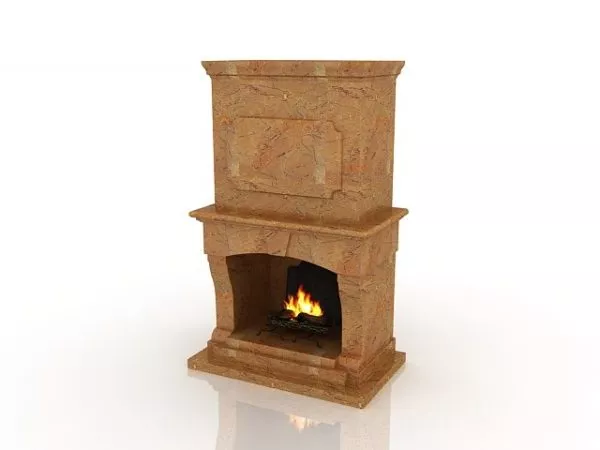 Indoor Stone Fireplace 3d model Indoor Stone Fireplace 3d model