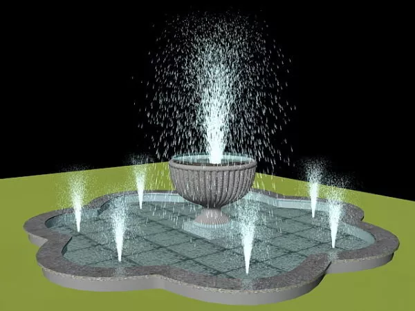 Outdoor Park Water Fountain 3d model Outdoor Park Water Fountain 3d model