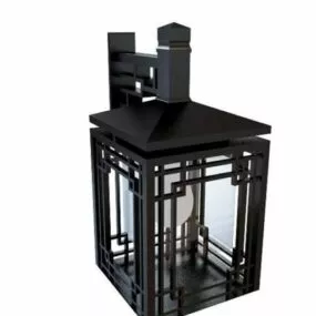 Home Outdoor Wood Lantern 3d model