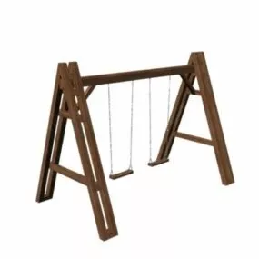 Garden Wooden Frame Swing 3d model