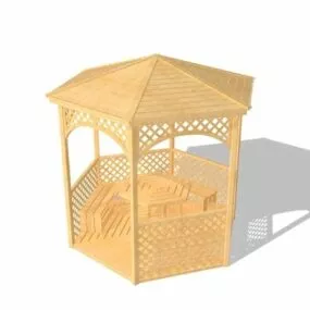 Outdoor Garden Wooden Gazebos 3d model