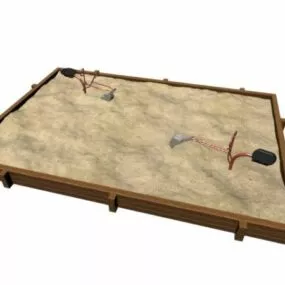 Playground Wooden Sandpit 3d model