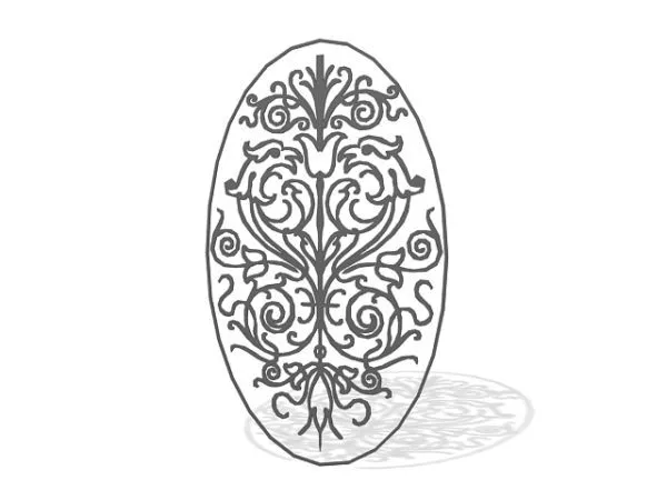 Oval Carved Decorative Window 3d model Oval Carved Decorative Window 3d model