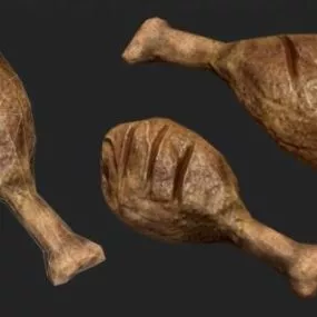 Food Oven Baked Chicken Legs 3d model
