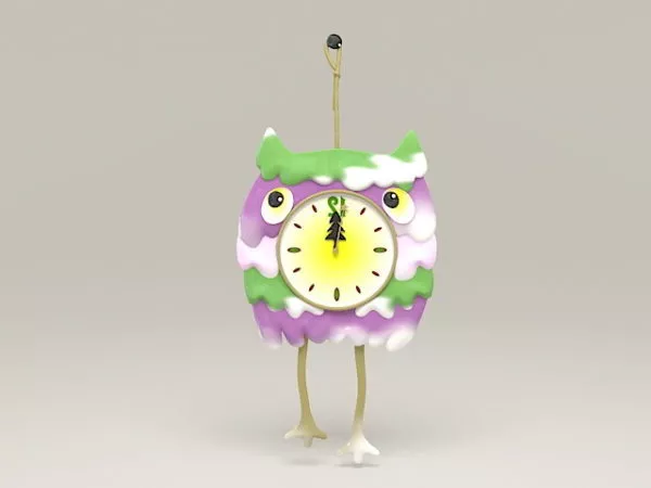 Children Room Owl Clock 3d model Children Room Owl Clock 3d model