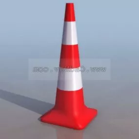 Pvc Red White Road Pile 3d model
