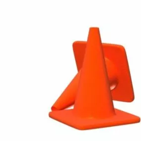 City Road Pvc Traffic Cone 3d model