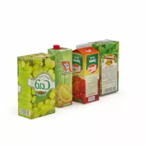 Packed Juice Drinks 3d model