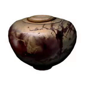 Painted Decoration On Pottery Pot 3d model