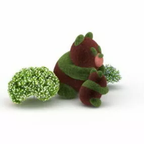 Panda Topiary Garden Decoration 3d model