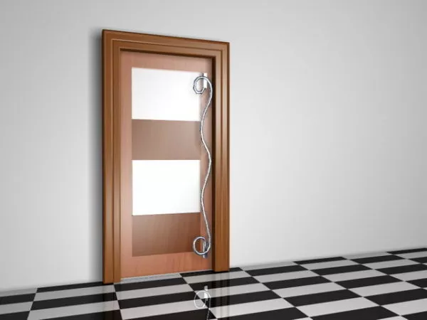 Wood Panel Door With Glass 3d model Wood Panel Door With Glass 3d model