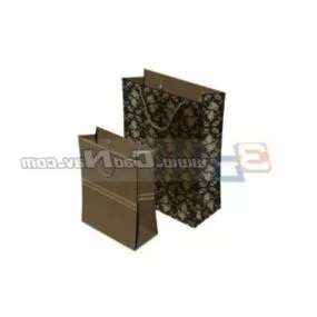 Color Paper Shopping Bag 3d model