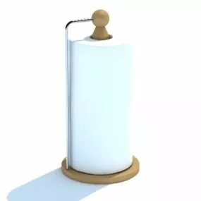 Wooden Paper Towel Holder Stand 3d model