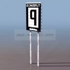 City Parking Area Signs 3d model