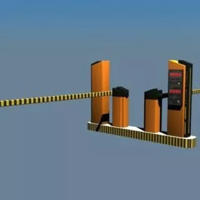 Street Parking Lot Gate System 3d model