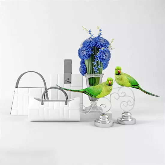 Parrot With Vase Decoration 3d model Parrot With Vase Decoration 3d model