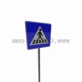 Pedestrian Crossing Traffic Road Sign 3d model