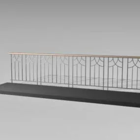Metal Pedestrian Guard Rail 3d model