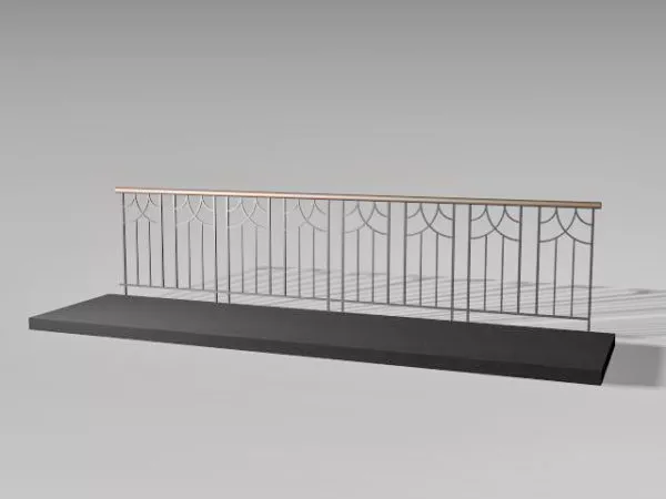 Wrought Iron Brass Fence 3d model