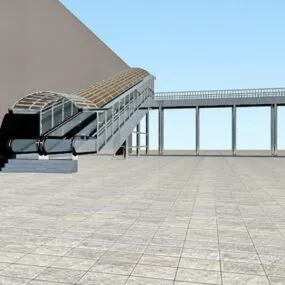 Pedestrian Escalator Skyway 3d model