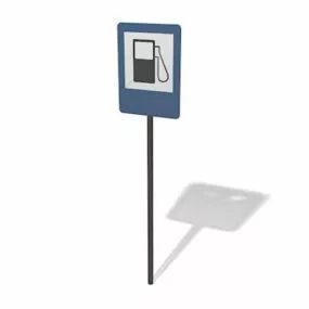 Street Petrol Station Sign 3d model
