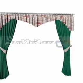 Pinch Pleat Windows Curtain 3d model