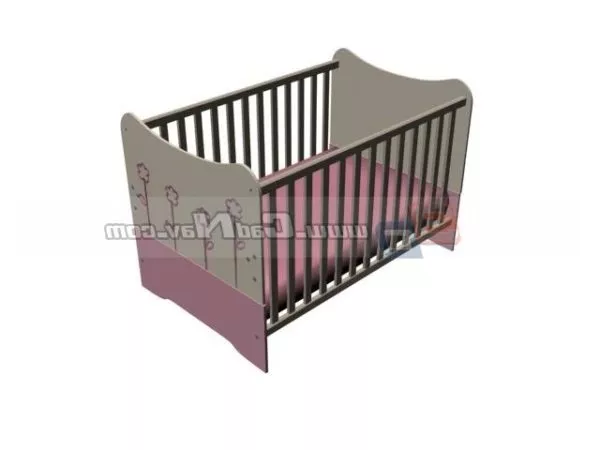 Pink Baby Crib 3d model Pink Baby Crib 3d model