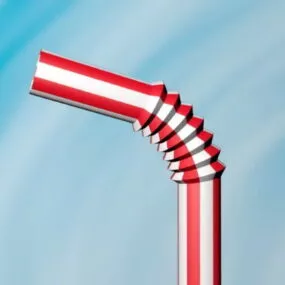 Plastic Bendy Straw 3d model
