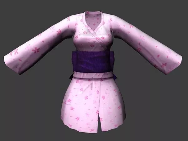 Pink Japanese Kimono 3d model Pink Japanese Kimono 3d model