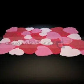 Pink Kids Room Flower Rug 3d model