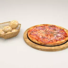 Rood Pizza Breads 3d model