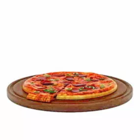 Food Pizza On Board 3d model