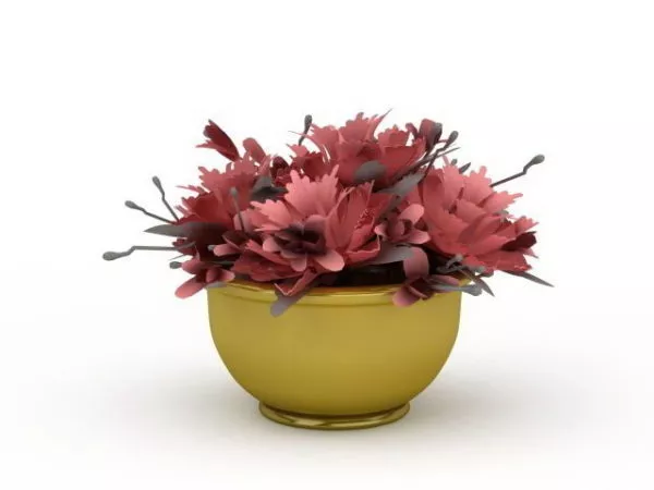 Red Flower Planter Indoor Home 3d model Red Flower Planter Indoor Home 3d model