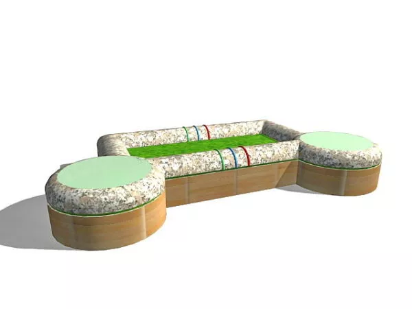 Outdoor Planters Bench Seating 3d model Outdoor Planters Bench Seating 3d model