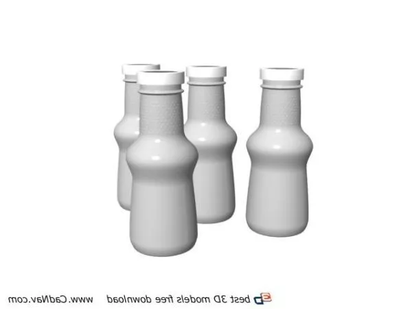 White Vase, Black Bottle, Bathroom Set 3d model