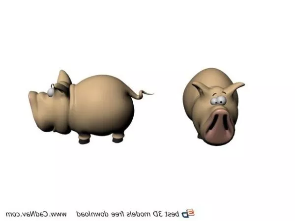 Plastic Toy Animals Pig 3d model Plastic Toy Animals Pig 3d model