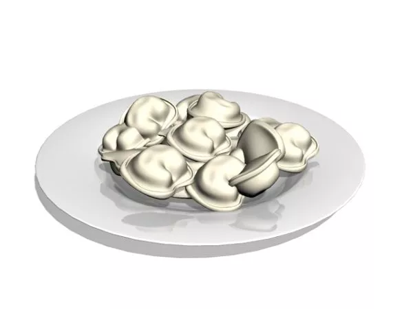 Green Plate Tableware Stack 3d model