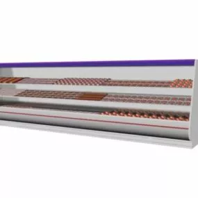 Meat Freezer Display Supermarket Shelves 3d model